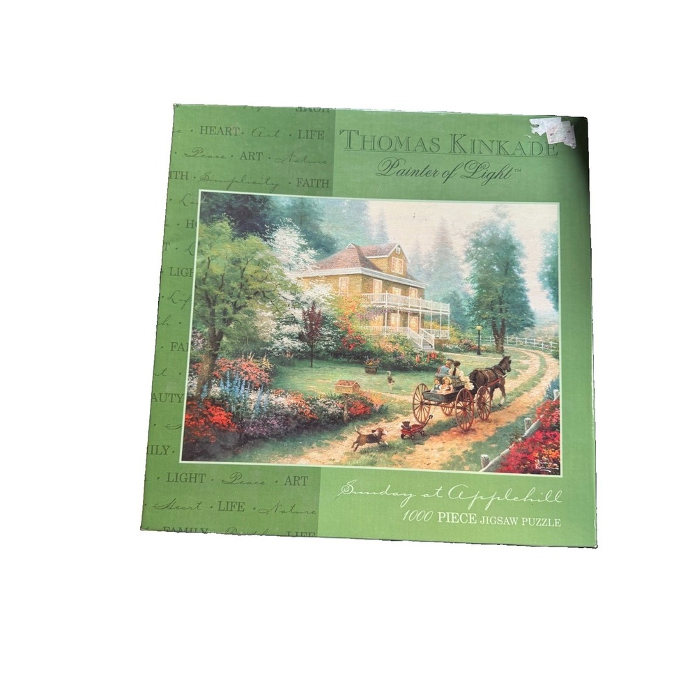 New Thomas Kinkade Sunday at Applehill 1000 Pc Jigsaw Puzzle Ceaco 2001 Sealed